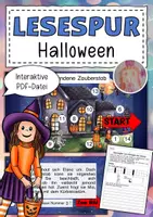Vorschau - Arbeitsblätter - Interaktive Lesespurgeschichte Halloween - Deckblatt