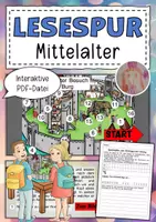 Vorschau - Arbeitsblätter - Interaktive Lesespurgeschichte Mittelalter Burg - Deckblatt
