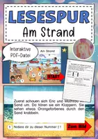 Vorschau - Arbeitsblätter - Interaktive Lesespurgeschichte Sommer Strand - Deckblatt