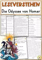 Vorschau - Arbeitsblätter - Die Odyssee von Homer, Lesen und Verstehen Arbeitsblätter mit Lesetext, Fragen - Deckblatt