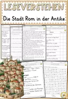 Vorschau - Arbeitsblätter - Die Stadt Rom in der Antike, Lesen und Verstehen Arbeitsblätter mit Lesetext, Fragen - Deckblatt