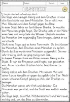 Vorschau - Arbeitsblätter - Der heilige Georg und der Drache (Sage) Lesen und Verstehen Arbeitsblätter mit Lesetext, Fragen - Seite 2