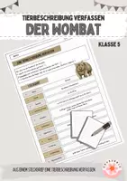 Vorschau - Arbeitsblätter - Tierbeschreibung verfassen - Der Wombat - Deckblatt