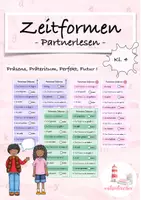 Vorschau - Arbeitsblätter - Zeitformen Partnerlesen/ Dialoglesen Übung Training Spiel (Kl. 4) - Deckblatt