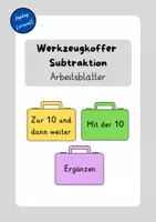 Vorschau - Arbeitsblätter - Werkzeugkoffer Subtraktion Arbeitsblätter (Fredo 1) - Deckblatt