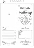 Vorschau - Arbeitsblätter - Muttertags-Karten 💐 💌 Vorlagen zum Basteln und Ausmalen - Seite 2