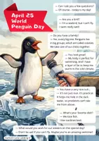 Vorschau - Bildkarten - 25. April — World Penguin Day: Interview mit einem Pinguin - Deckblatt