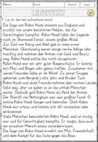 Vorschau - Arbeitsblätter - Robin Hood Lesen und Verstehen Arbeitsblätter mit Lesetext, Fragen - Seite 2