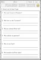 Vorschau - Arbeitsblätter - Turniere und Ritterspiele - Lesen und Verstehen Arbeitsblätter mit Lesetext, Fragen - Seite 3