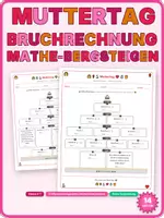 Vorschau - Arbeitsblätter - Muttertag Bruchrechnung Mathe-Bergsteigen Klasse 5-6 - Deckblatt