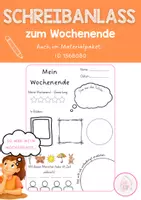Vorschau - Arbeitsblätter - Wochenende / Schreibanlass Wochenende / Rückblick Wochenende / Schreiben vom Wochenende - Deckblatt