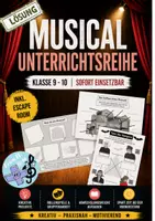 Vorschau - Unterrichtsreihen - Musical im Musikunterricht – komplette Unterrichtsreihe (Klasse 9–10) | Arbeitsblätter, Escape Room, kreative Projekte - Deckblatt