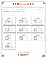 Vorschau - Arbeitsblätter - Muttertag Mathe Würfelaugen Zählen & Addieren ZR 20 Klasse 1-2 - Seite 1