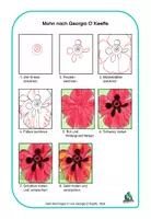 Vorschau - Mal- und Bastelvorlagen - Mohn malen nach O`Keeffe 🌼 Klasse 3/4 - Seite 2