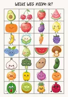 Voorbeeld - volg de weg in het rooster thema fruit en groenten - Voorblad
