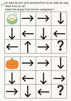 Voorbeeld - volg de weg in het rooster thema fruit en groenten - Pagina 2