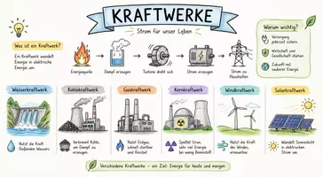 Vorschau - Arbeitsblätter - Lernposter + Arbeitsblatt "Kraftwerke" + Onlineübung & MP3 + Mindmap + Infografik - Seite 2