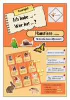 Vorschau - Spiele - Ich habe... Wer hat... Lesen differenziert - Haustiere - Deckblatt