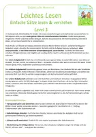 Vorschau - Arbeitsblätter - Leichtes Lesen - einfache Sätze lesen & verstehen (Level 3) - Seite 1