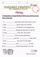Vorschau - Arbeitsblätter - Present Perfect vs Simple Past Leistungsnachweis / Test - Seite 1