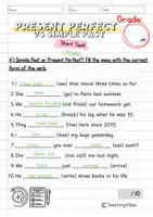Vorschau - Arbeitsblätter - Present Perfect vs Simple Past Leistungsnachweis / Test - Seite 3