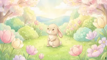 Aperçu - Préparation de séance / Séance complète - Kamishibai – Le petit lapin fait un cadeau à maman - Page 1