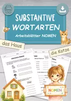 Vorschau - Arbeitsblätter - Arbeitsblätter NOMEN Substantive Grundschule - Deckblatt