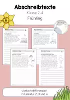 Vorschau - Arbeitsblätter - 4 Abschreibtexte: Frühling (Klasse 2, 3, 4) Schreiben üben - Deckblatt