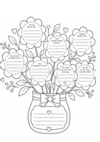 Vorschau - Mal- und Bastelvorlagen - Muttertag Blumenstrauß zum Ausfüllen – Freebie Grundschule - Seite 2