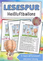 Vorschau - Arbeitsblätter - Lesespur Heißluftballon - Deckblatt