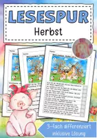 Vorschau - Arbeitsblätter - Lesespur Herbst Bauernhof - Deckblatt