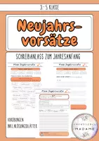 Vorschau - Arbeitsblätter - Schreibanlass Neujahrsvorsätze - Deckblatt