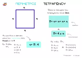 Προεπισκόπηση - Φύλλα εργασίας - ΠΕΡΙΜΕΤΡΟΣ ΚΑΙ ΕΜΒΑΔΟΝ ΤΕΤΡΑΓΩΝΟΥ & ΟΡΘΟΓΩΝΙΟΥ - Εξώφυλλο