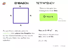 Προεπισκόπηση - Φύλλα εργασίας - ΠΕΡΙΜΕΤΡΟΣ ΚΑΙ ΕΜΒΑΔΟΝ ΤΕΤΡΑΓΩΝΟΥ & ΟΡΘΟΓΩΝΙΟΥ - Σελίδα 1