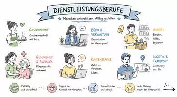 Vorschau - Arbeitsblätter - Lernposter + Arbeitsblätter zum Thema "Dienstleistung" + Lösung & MP3 + Mindmap + Infografiken - Seite 2