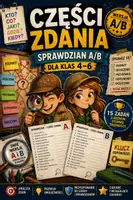 zapowiedź - Części zdania – sprawdzian kl. 4–6 | wersja A i B + klucz - obwoluta