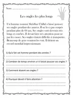 Aperçu - Feuilles d'exercices - Compréhension de lecture - Records étonnants (10 textes) - Page 3