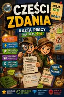 zapowiedź - Części zdania – karta pracy kl. 4–6 | misja + klucz - obwoluta