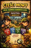 zapowiedź - Części mowy – karta pracy kl. 5–6 | teoria + misja - obwoluta