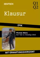 Vorschau - Arbeitsblätter - Klausur: Thomas Mann – Der Tod in Venedig (Tadzio-Beschreibung & Strandszene) inkl. EWH - Deckblatt