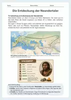 Vorschau - Arbeitsblätter - Die Entdeckung der Neandertaler – Fund 1856, Verwandtschaft & Lebensweise (Arbeitsblatt mit Karte + Tabelle) - Seite 2