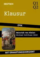 Vorschau - Arbeitsblätter - Klausur Deutsch: Heinrich von Kleist – Michael Kohlhaas (Exposition & Tronkenburg-Szene) inkl. EWH - Deckblatt