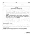 Vorschau - Arbeitsblätter - Klausur Deutsch: Hermann Hesse – Siddhartha (Der Sohn des Brahmanen) inkl. EWH - Seite 1