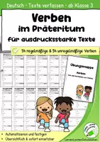 Vorschau - Arbeitsblätter - 108 Verben im Präteritum | großer Wortspeicher für Texte - Deckblatt