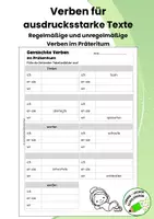 Vorschau - Arbeitsblätter - 108 Verben im Präteritum | großer Wortspeicher für Texte - Seite 1