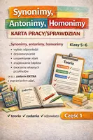 zapowiedź - Synonimy, antonimy, homonimy – karta pracy cz. 1 - obwoluta