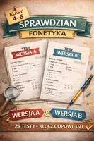 zapowiedź - Fonetyka – sprawdzian kl. 4–6 | wersja A i B + klucz - obwoluta