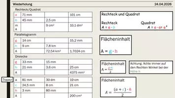 Vorschau - Arbeitsblätter - Textaufgaben- Flächenberechnung - Seite 1