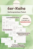 Vorschau - Unterrichtsreihen - 6er-Reihe | Einmaleins üben 2. Klasse | Sachaufgaben | Lernzielkontrollen - Deckblatt