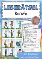 Vorschau - Arbeitsblätter - Berufe Lesespaziergang - Deckblatt